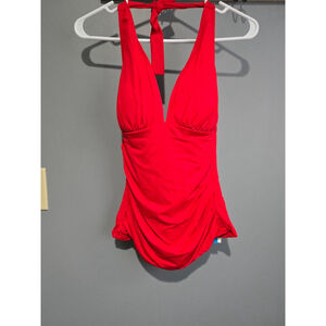 Bleu Rod Beattie Red Halter Tankini Top